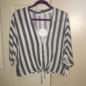 Striped Cropped Blouse